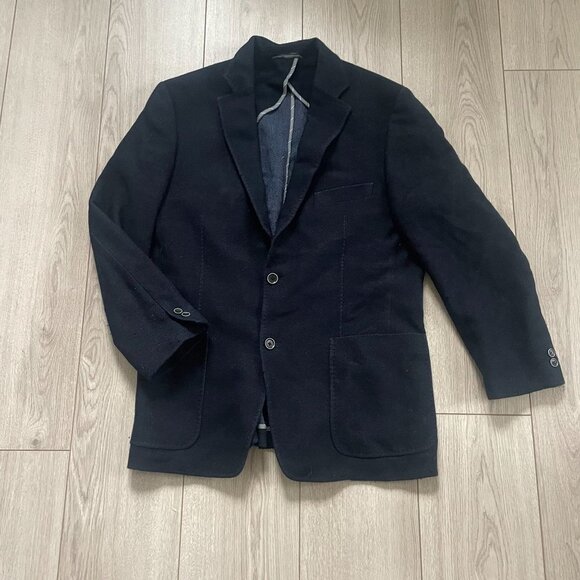 Ibiza Men's Wool Single Breasted Blazer Jacket Long Sleeve Black SZ 42R - Picture 2 of 12